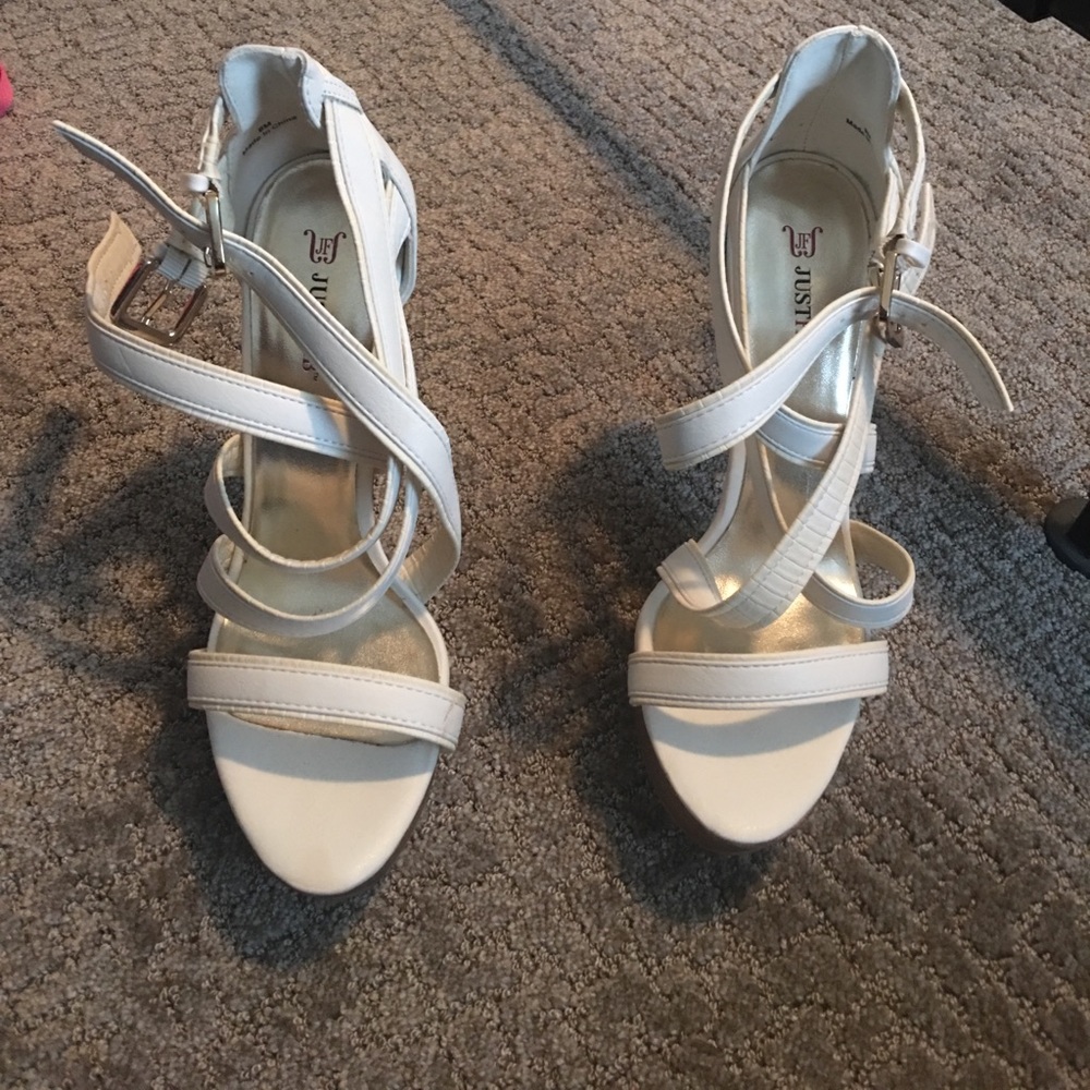 Just Fab Double Strap High Heel Shoes Size 8